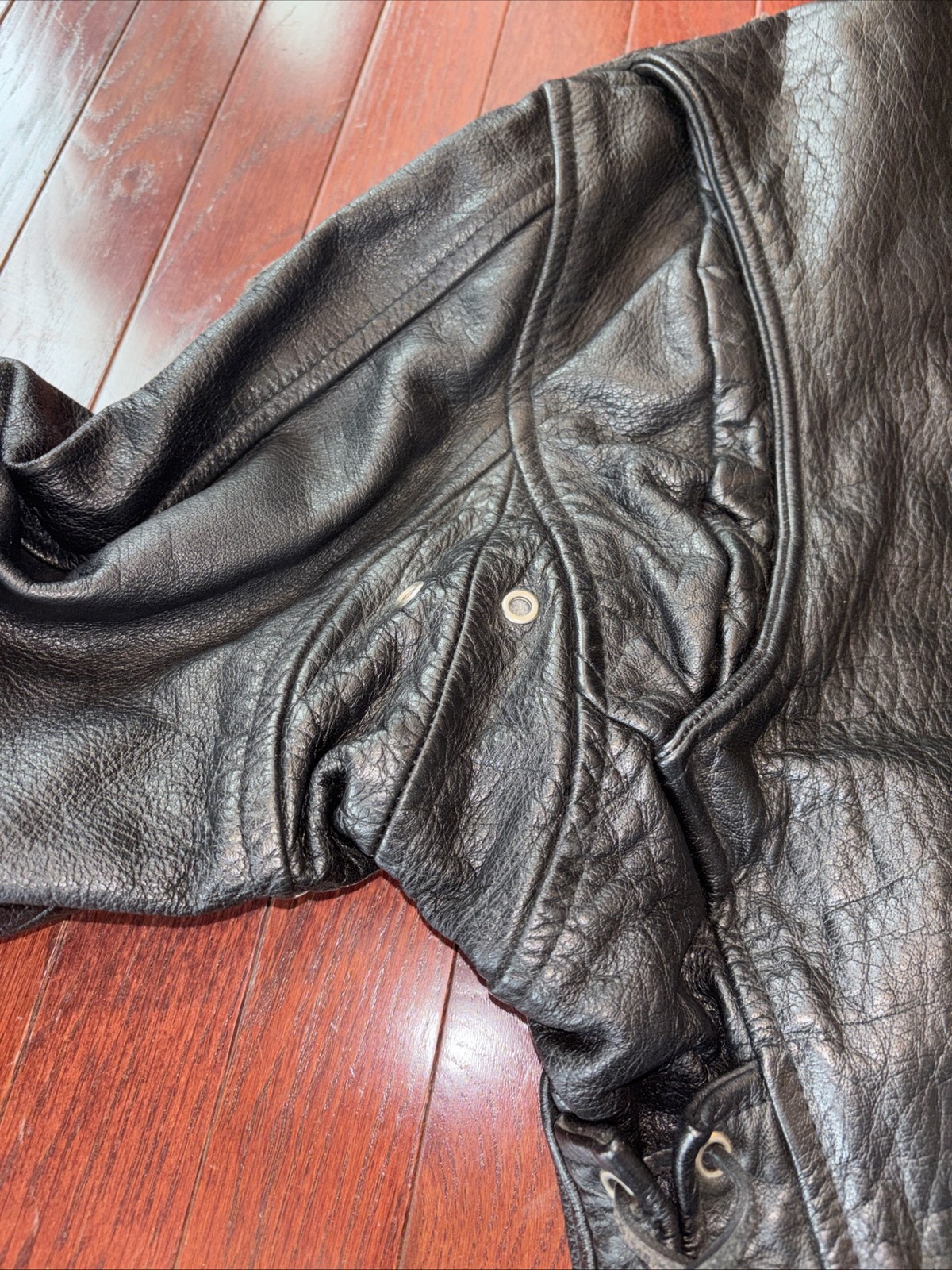JR Jacket Mens Biker Genuine Leather Motorcycle Lace Up Zipper Details Belted 50