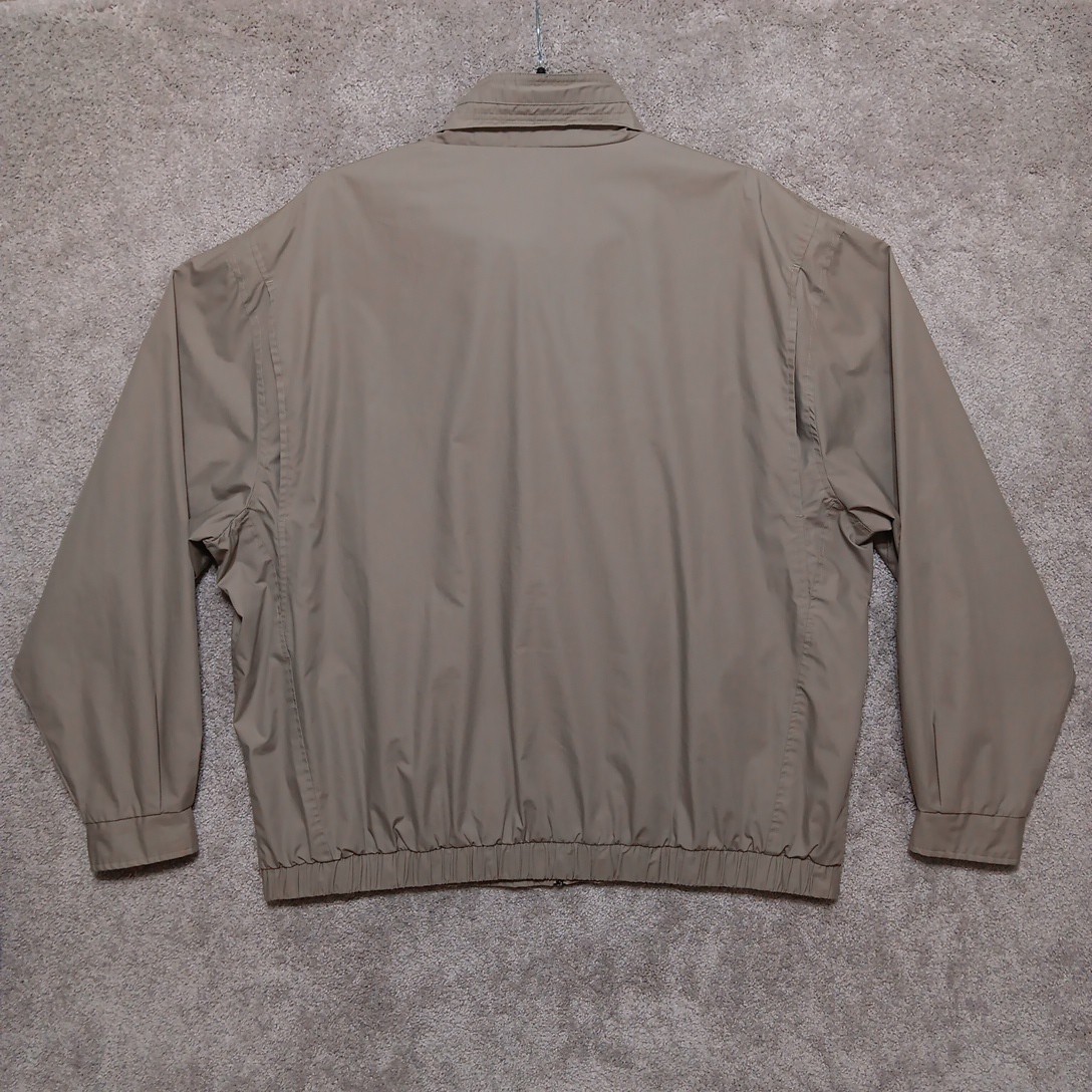 Members Only Jacket Mens 3XLT Beige Mariner Full Zip Windbreaker Elastic Hem
