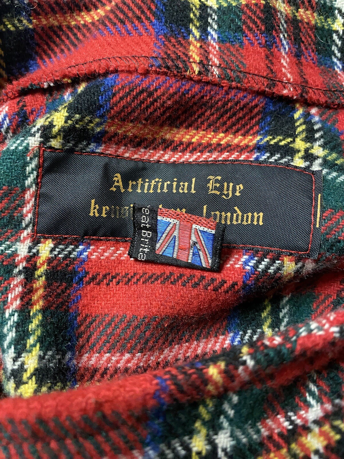 Vintage 80s Artificial Eye UK London Tartan Bondage Jacket Red Seditionaries M/L