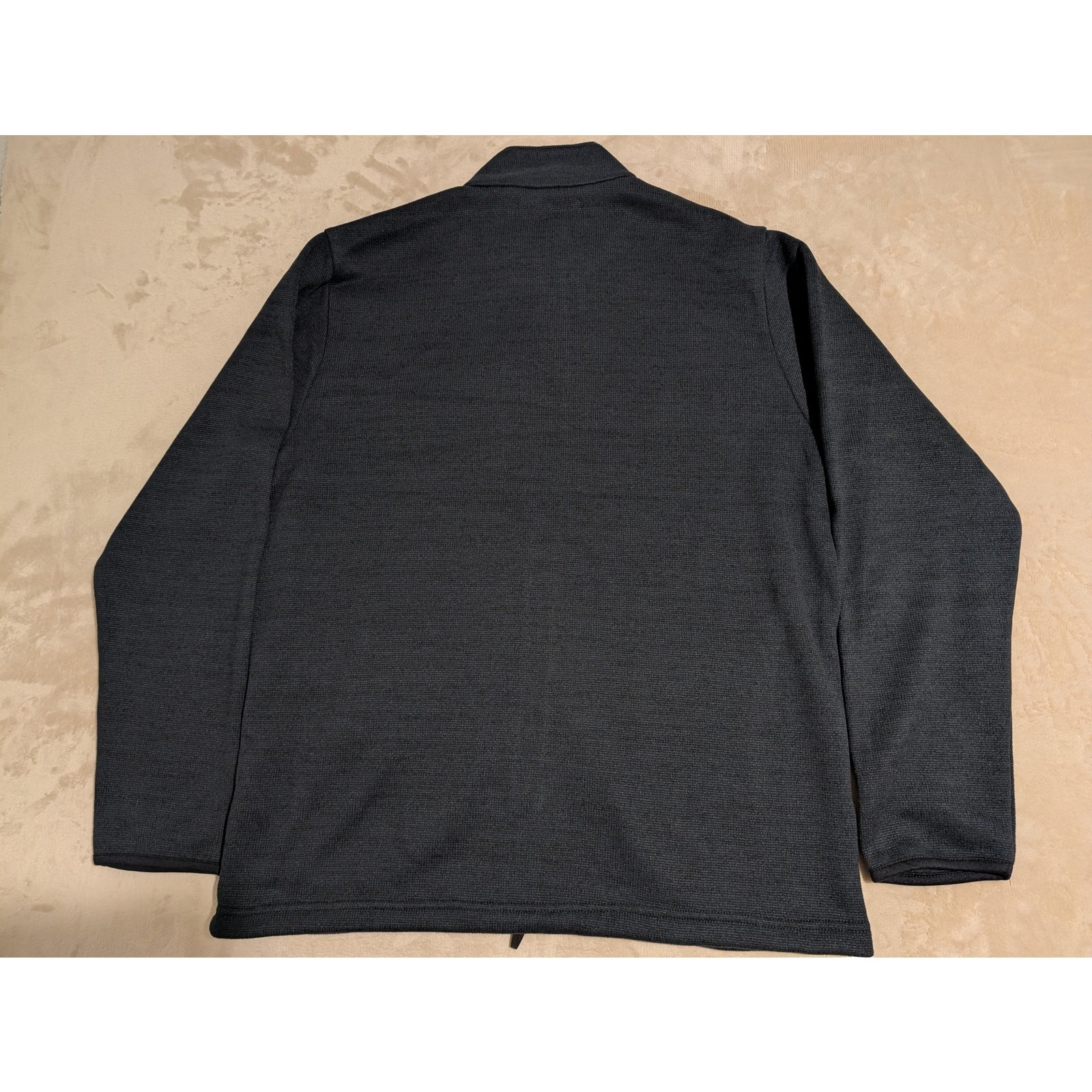 Criquet Shirts Austin Texas Full Zip Range Jacket Mens Large Black Waffle Fleece
