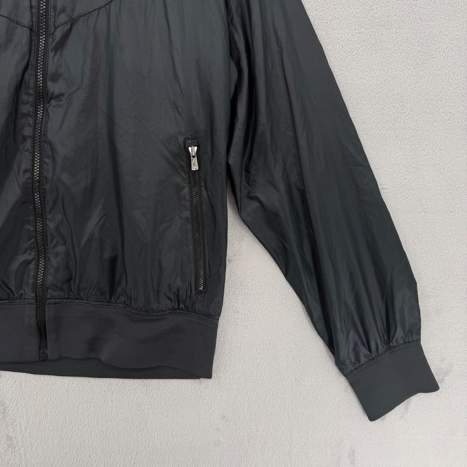 Nike Sportswear Mens Windrunner Full Zip Hooded Jacket Black Large Y2K Style