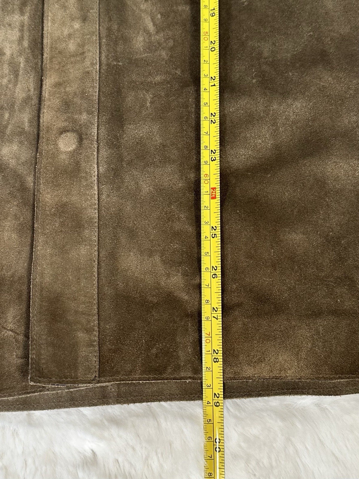 Andrew Marc mens suede leather jacket small olive brown