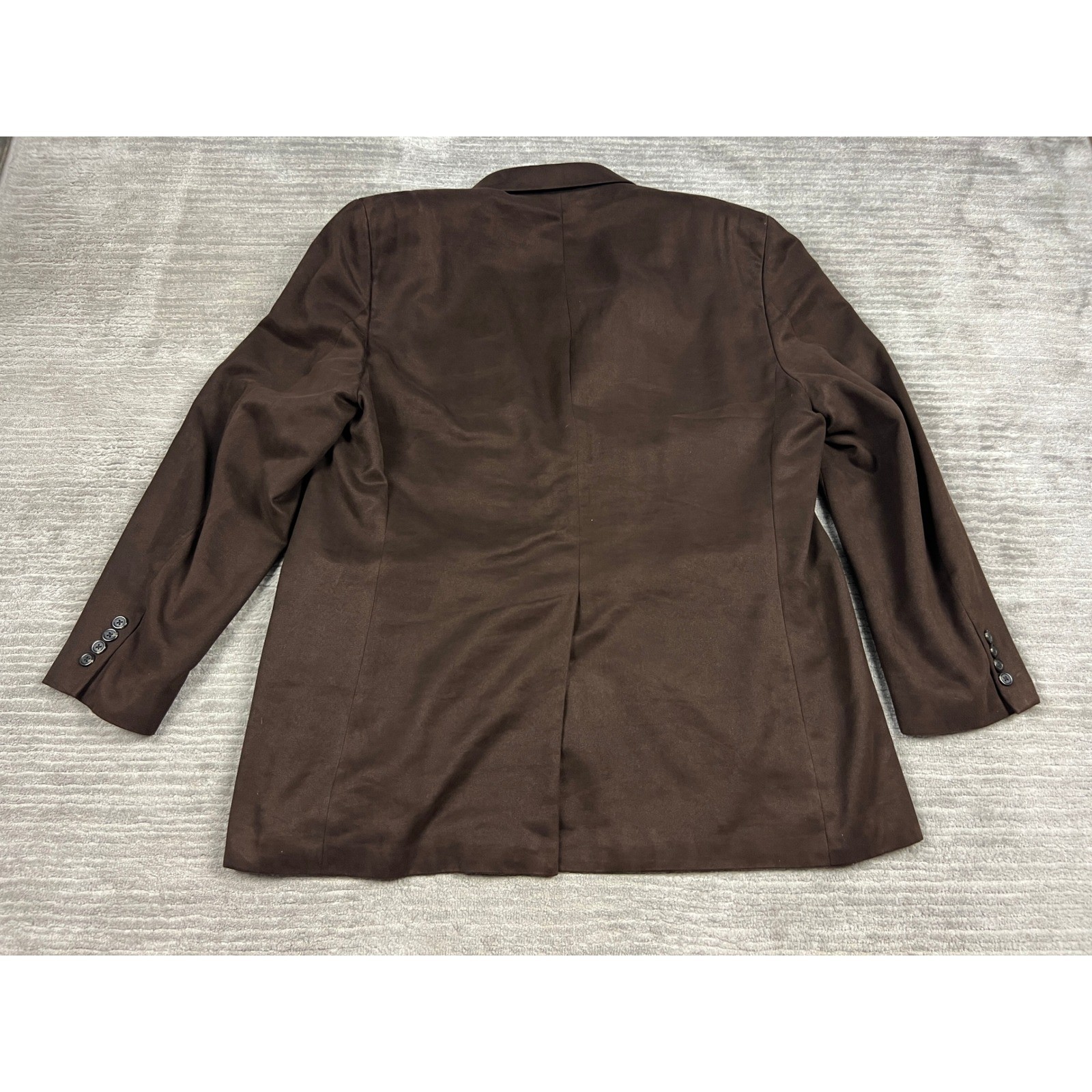 Chaps Blazer Mens 46L Brown Faux Suede Sport Coat Two Button Professional Jacket