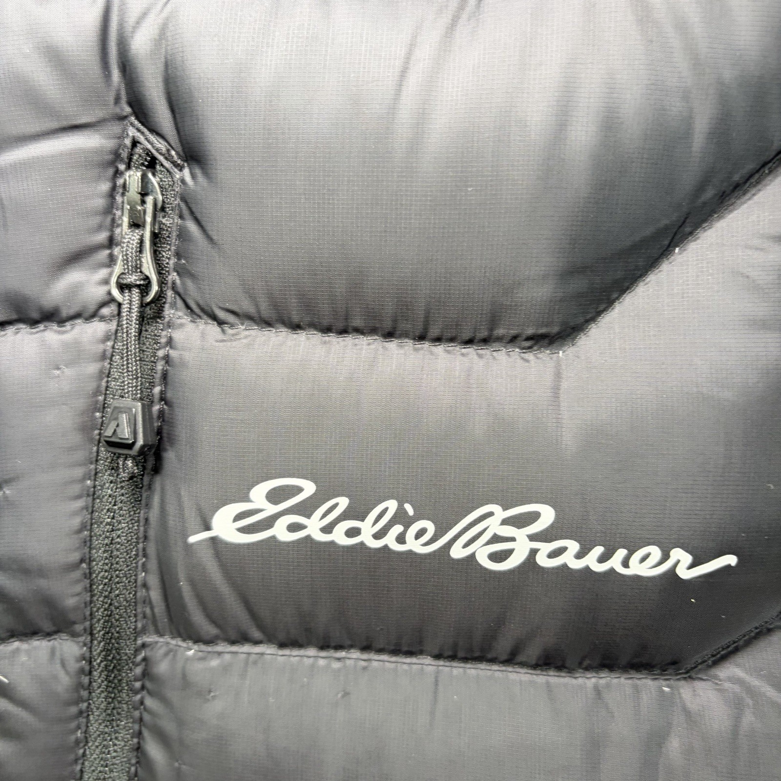 Eddie Bauer First Ascent EB800 Full Zip Goose Down Puffer Vest Mens Medium Black