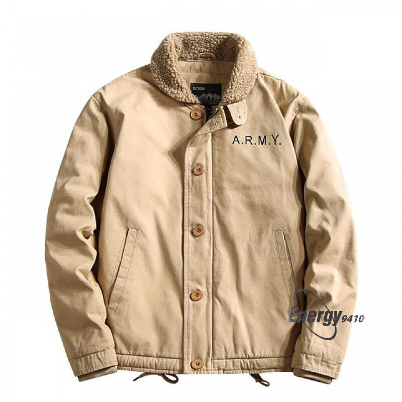 Winter Jacket Men’s Style Work Cotton Jacket Thick Plush Jacket Keep Warm Coat