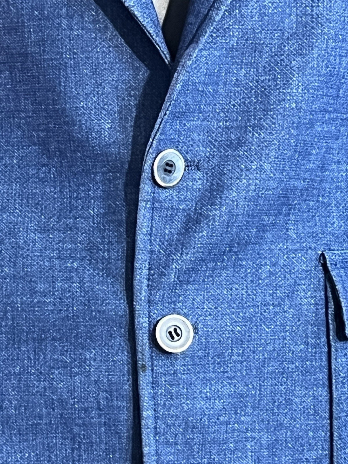 Vintage The Knot Men’s L Blue Denim & Leather Western Blazer 1970’s Two Button