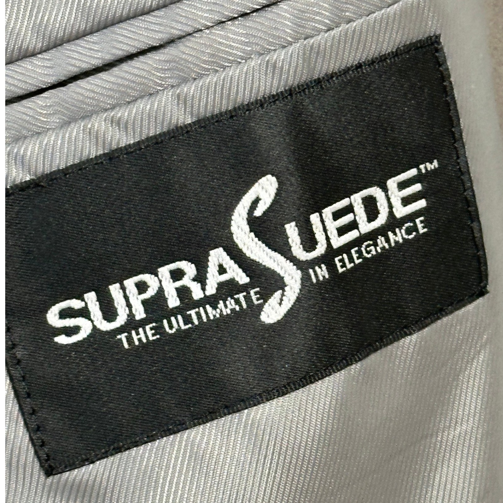 Jeffrey Banks Supra Suede Blazer Jacket Mens 42R Gray Professional Classic