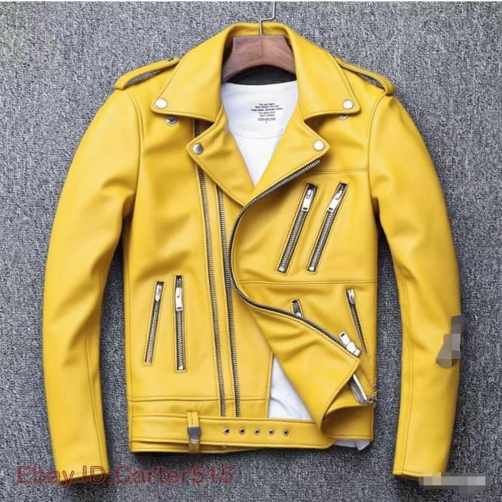 Men’s British Style Zipper Faux Leather Jacket Lapel Collar Buckle Coat Fashion