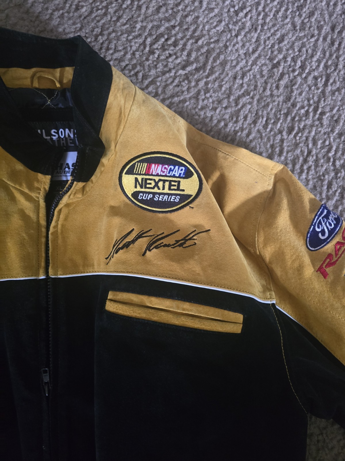 Vintage Dewalt Suede/Leather Matt Kenseth Jeff Hamilton Nascar Jacket Mens XL