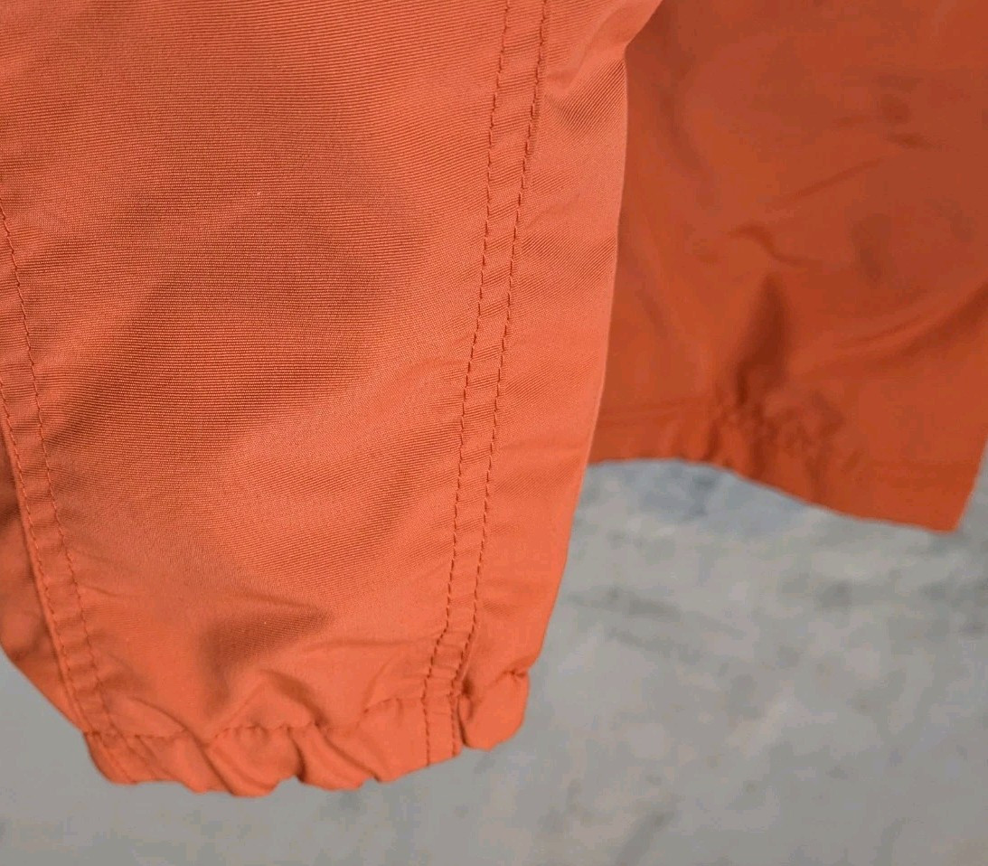 American Giant Stadium Coach’s Jacket Nylon Drawstring Button Up Orange Men’s S