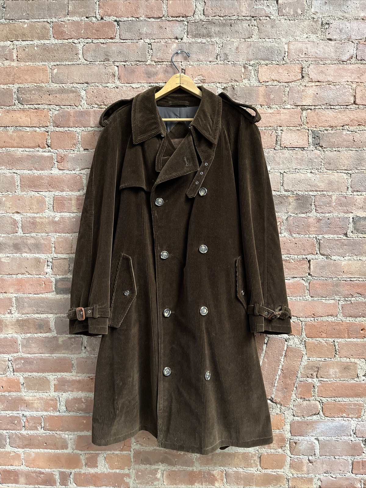 Valstar for Peter Elliot Men’s Corduroy Trench, Sz 50, Brown 100% Cotton Italy