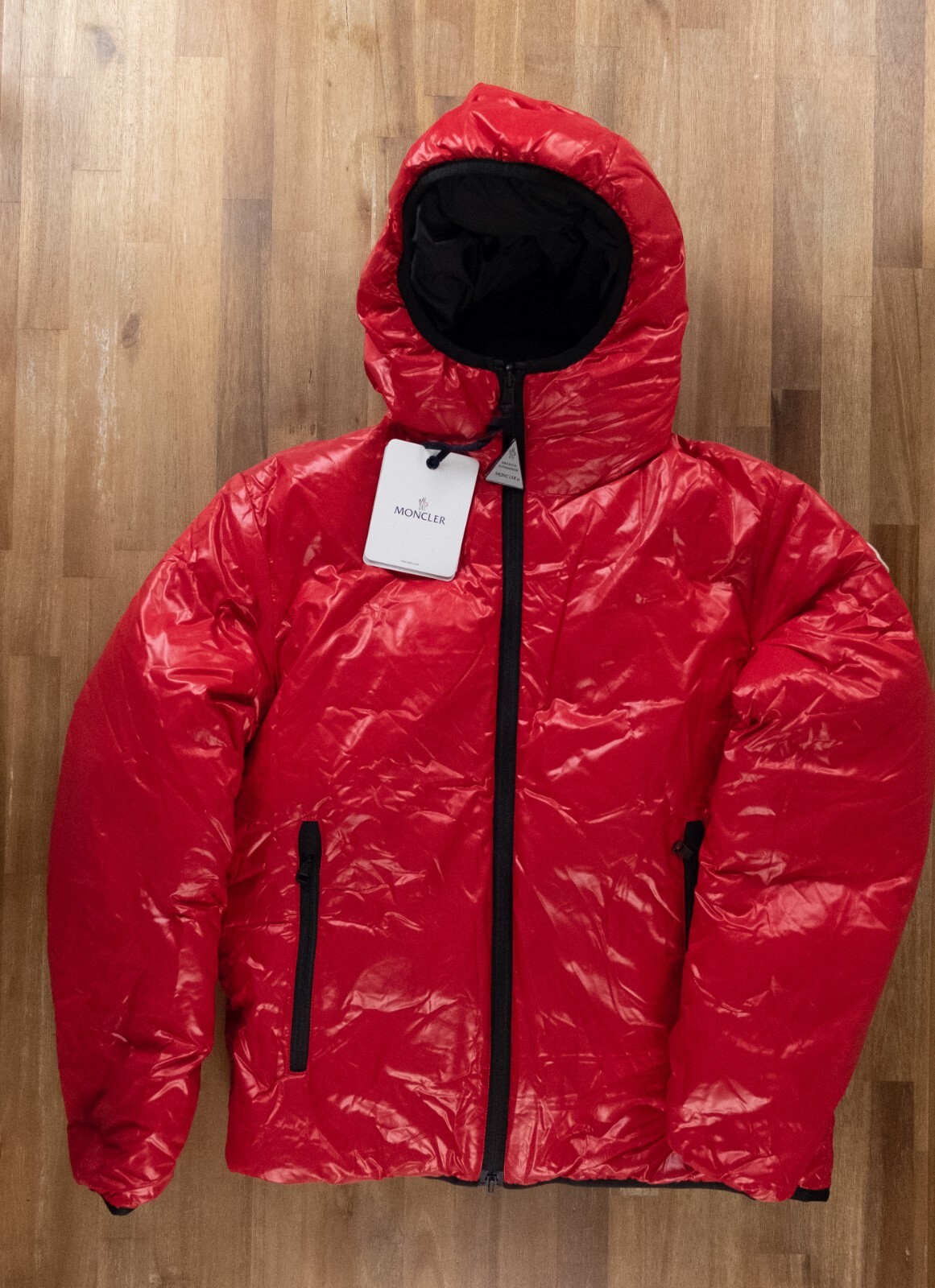 MONCLER Lumiere red & black reversible quilted down puffer jacket Size Large / 3
