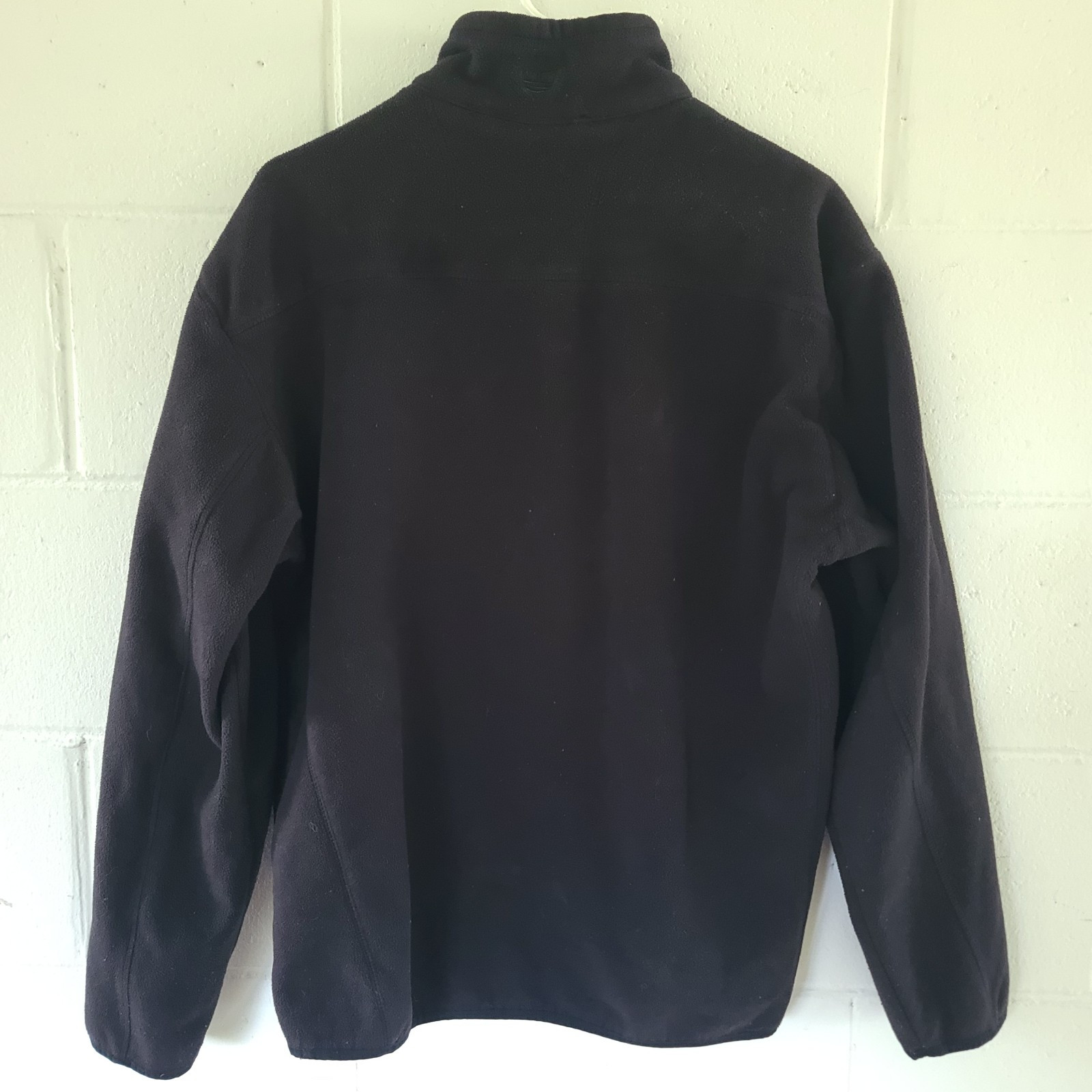 Timberland, Men Pullover Jacket Sz Medium Black Fleece 1/4 Zip Cangaroo Pocket