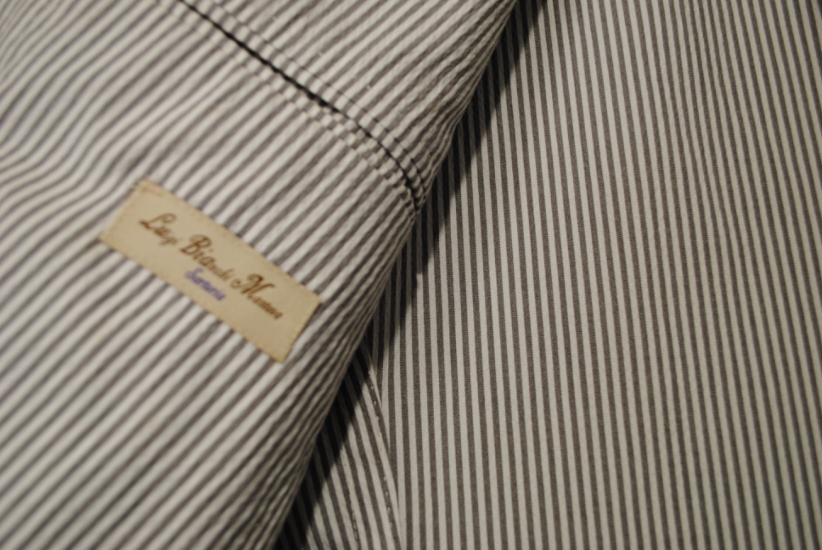 L.B.M. LUIGI BIANCHI MANTOVA JACKET SIZE 50 453.00 COTTON STRIPED CARD