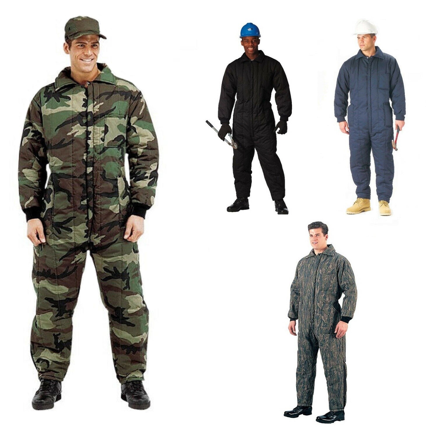 Winter Insulated Coveralls 1 Piece Suit Mechanic SnowMobile Cold Weather Hunting