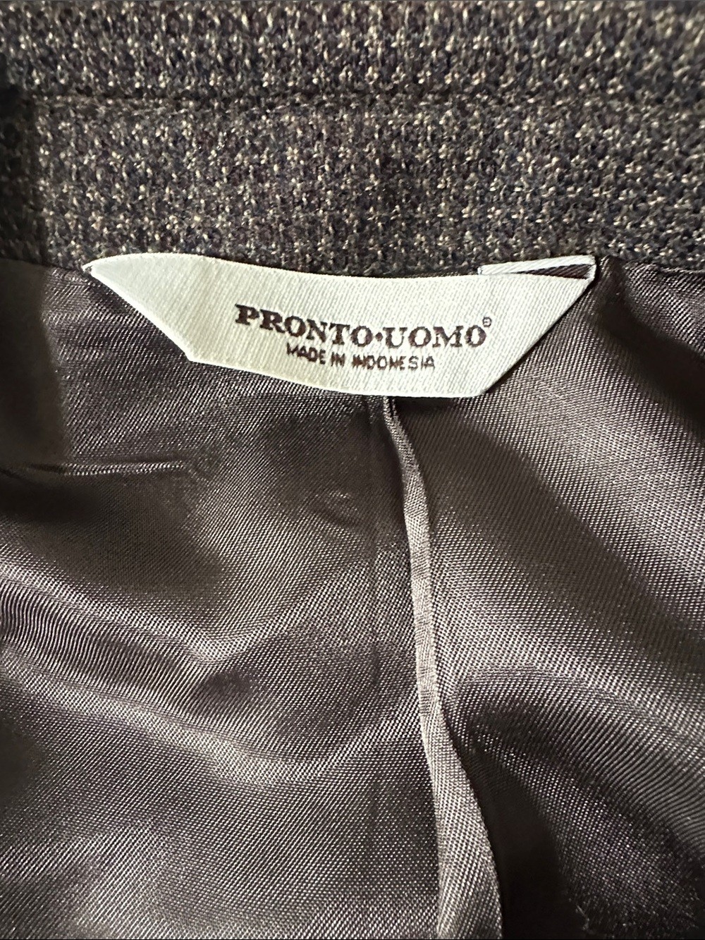 Pronto Uomo Brown Tweed Textured Two-Button Sport Coat Lambswool Mens 52R