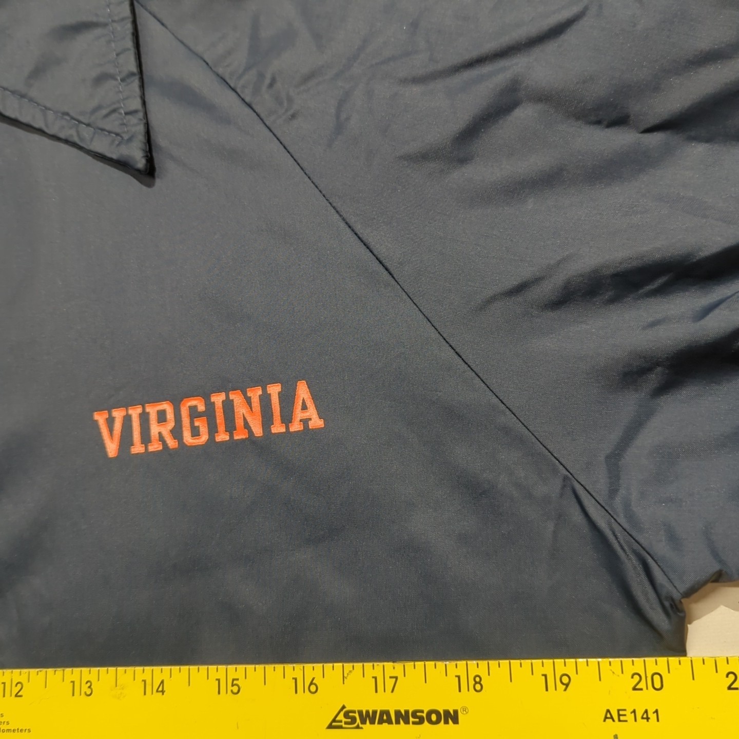 Vintage University Of Virginia UVA Coaches Jacket Navy Snap Button Drawstring S