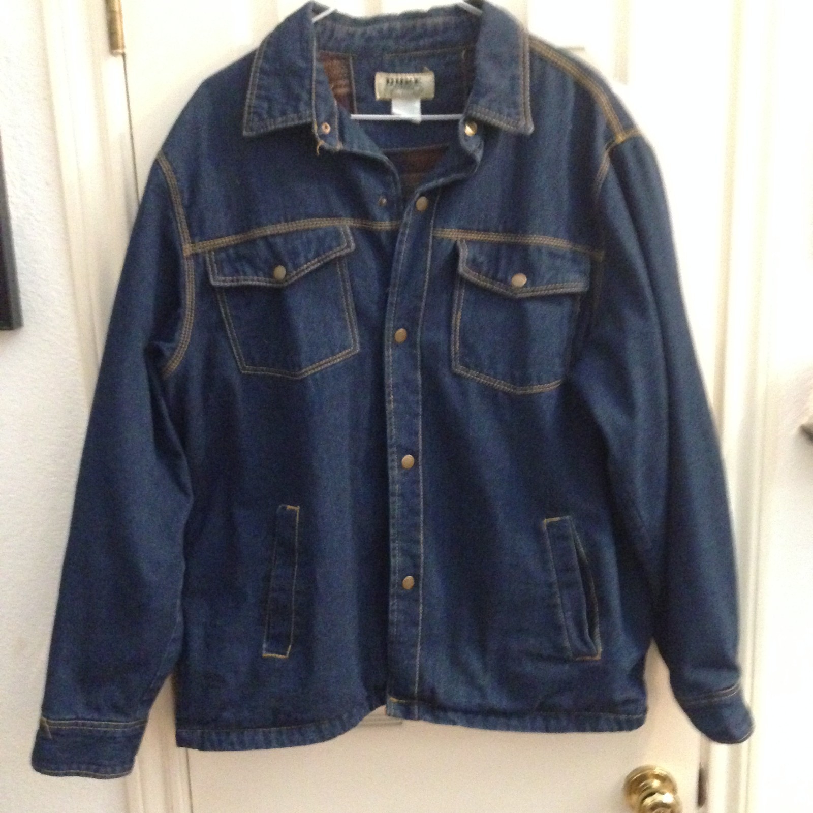 Vintage Duke Haband Men ’s Blue Denim Jean Jacket Size Large Lined EUC