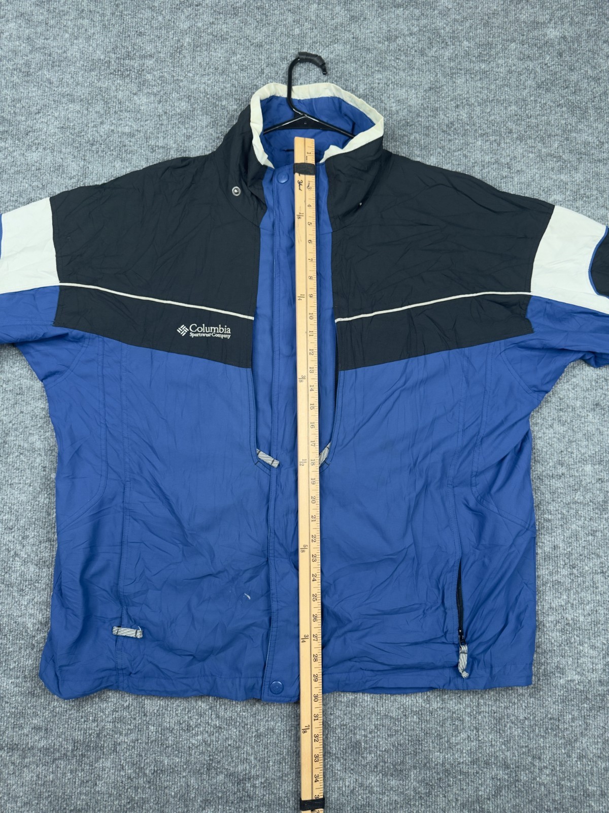 Columbia CORE Interchange Jacket Men’s XL Blue Black Vintage Style Ski Shell