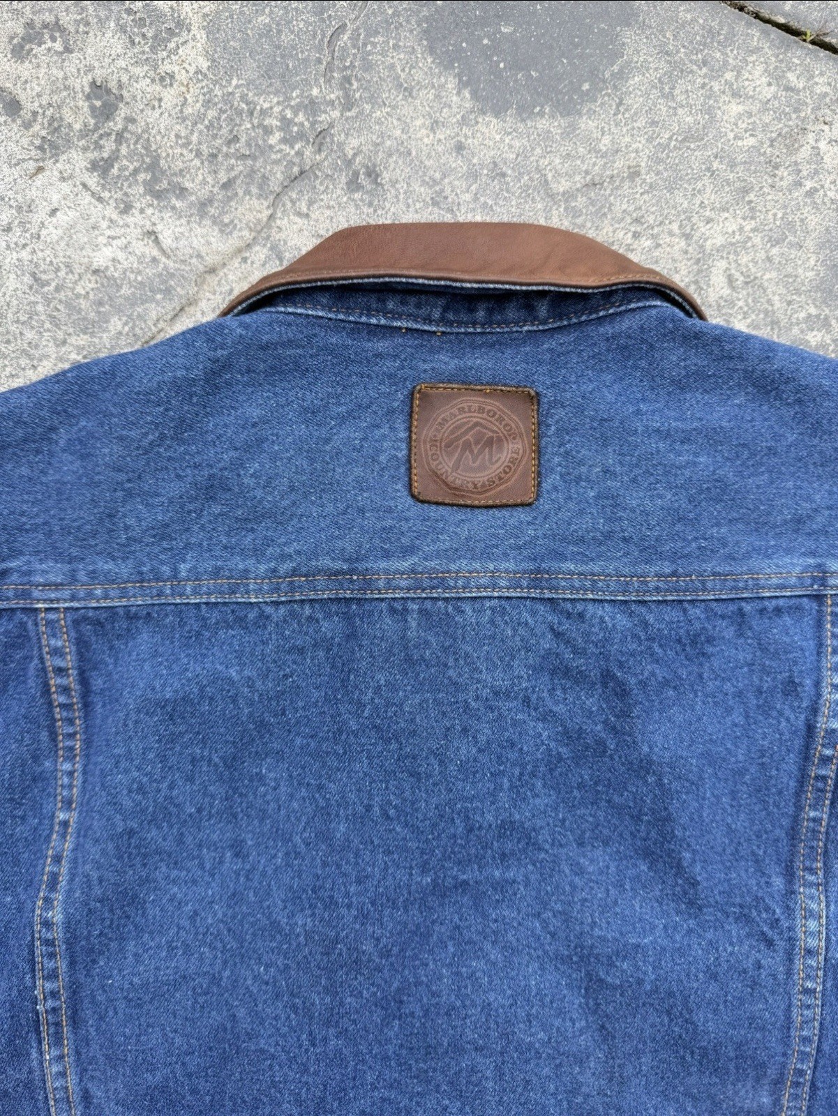 Vintage Marlboro Country Store Denim Jacket W/ Plaid Lining