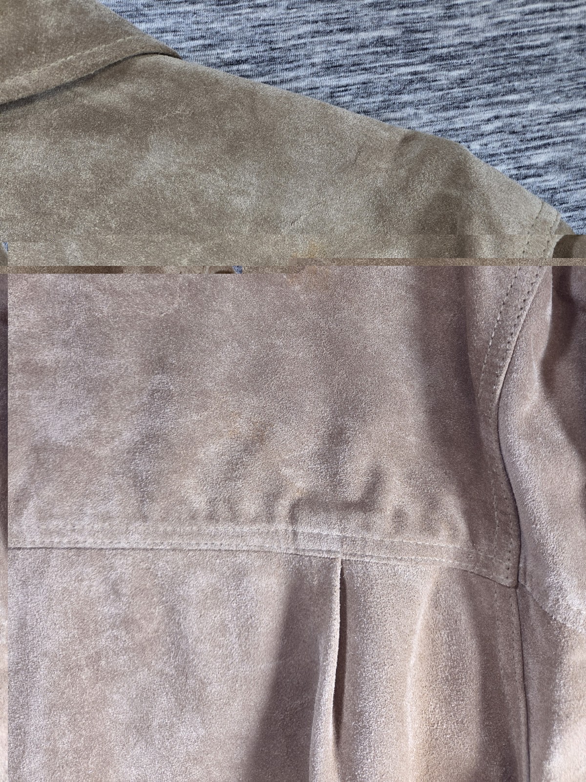 Men’s Small Banana Republic Suede Leather Jacket Tan/Beige Vintage Three Pockets