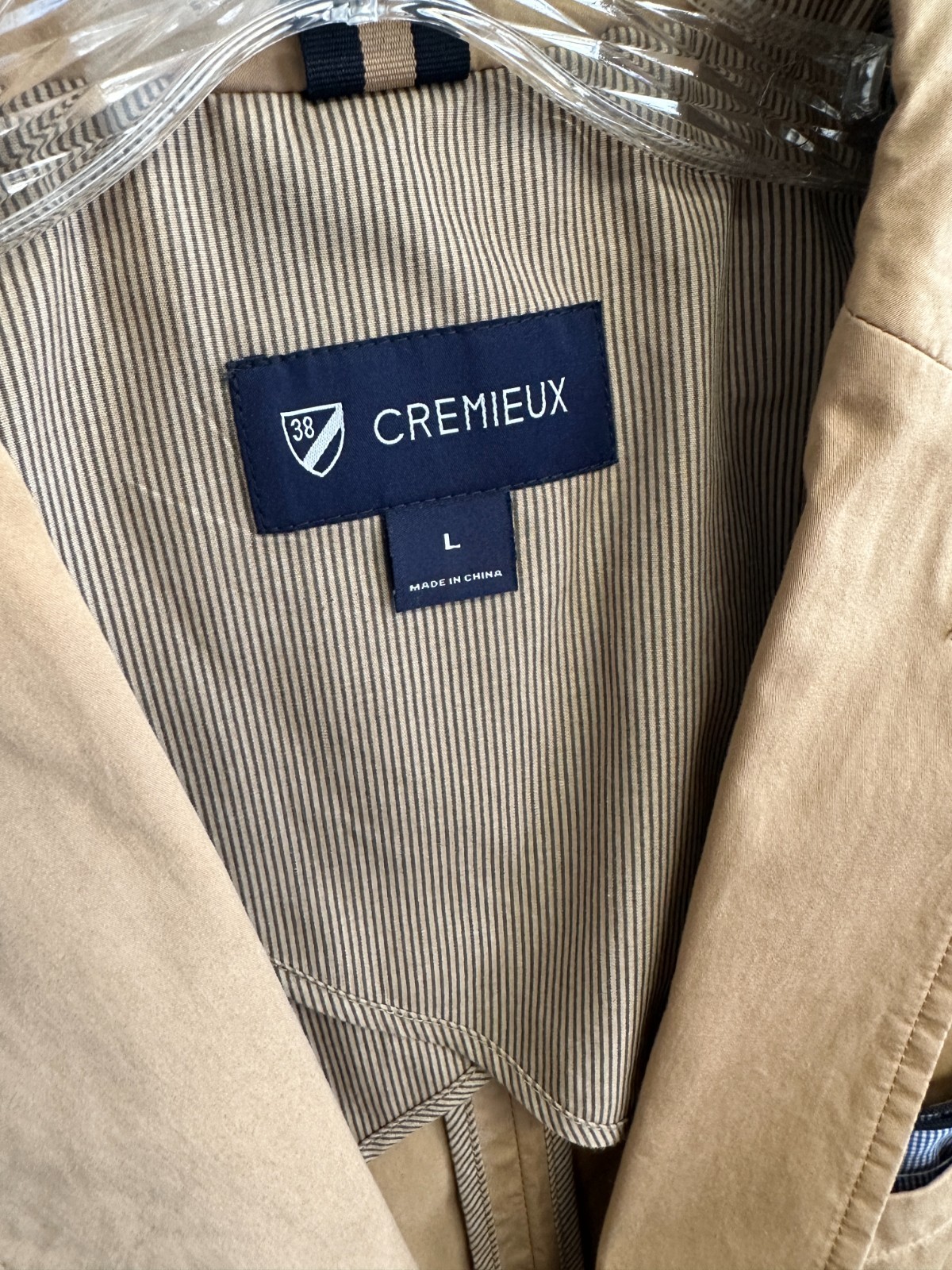 Cremieux Blazer Mens L Beige Tan 2 Button Cotton Jacket Business Casual Pockets