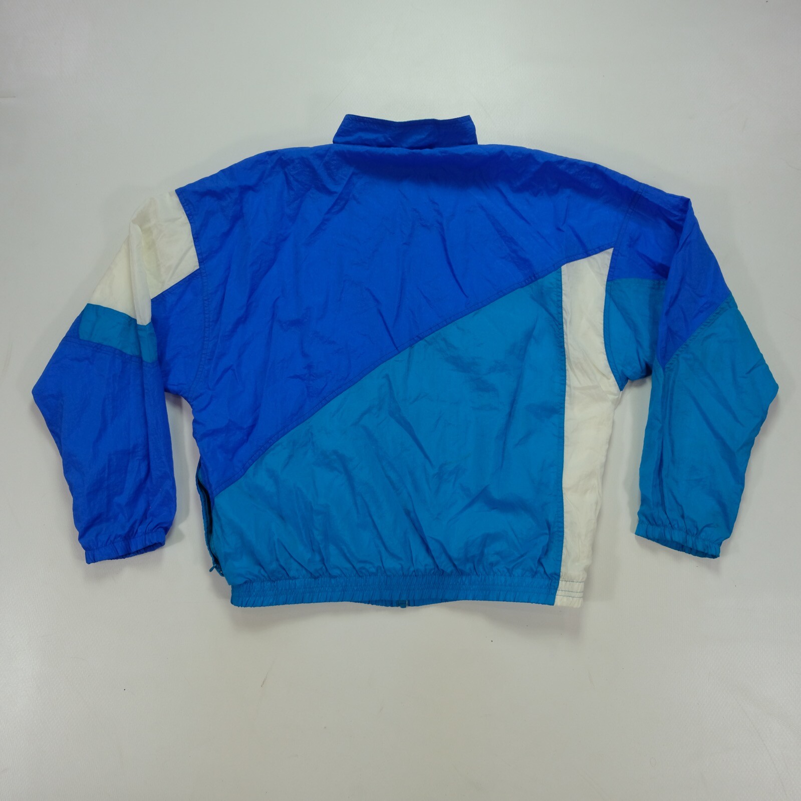 Rare VTG NIKE Spell Out Swoosh NCAA Yes Color Block Windbreaker Jacket 80s 90s L
