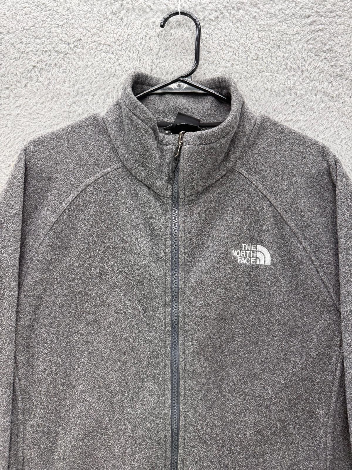 The North Face Fleece Jacket Mens L Gray Full Zip Lightweight Outdoor Hiking