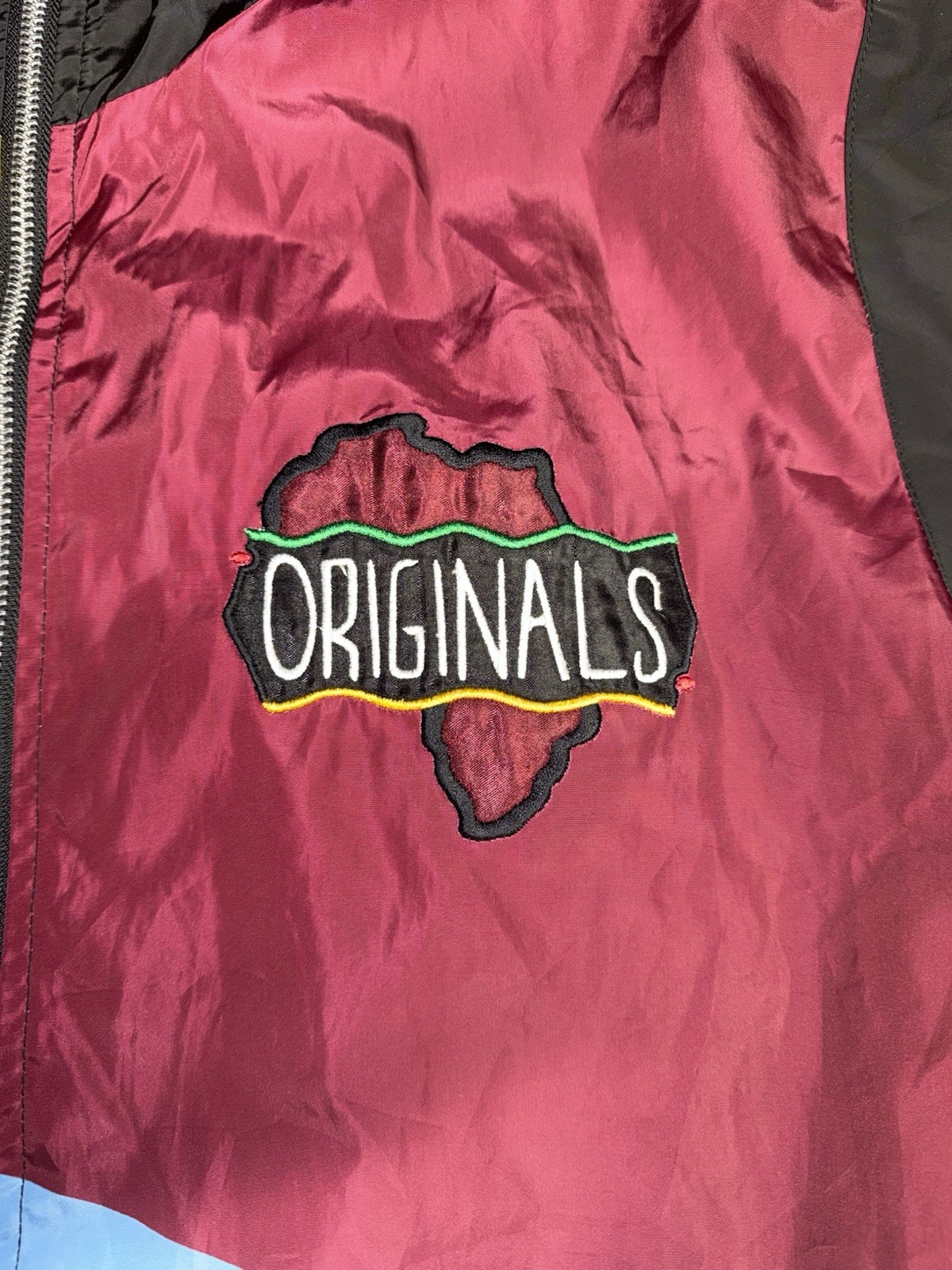 Vintage Originals Kool Kiy Colorblock Jacket Full Zip w/Pockets Men’s M Burgundy