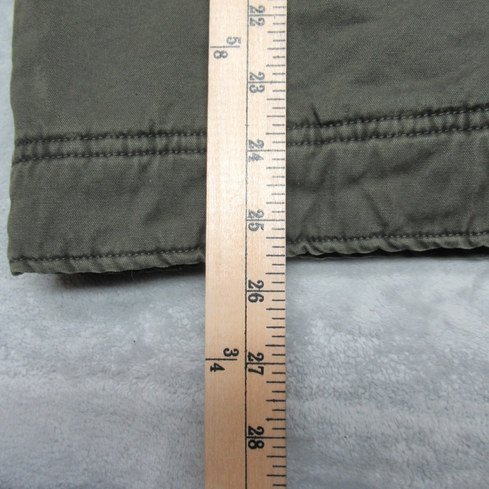 Levis Jacket Mens Medium Green Sherpa Lined Drawstring Hooded Field Full Zip