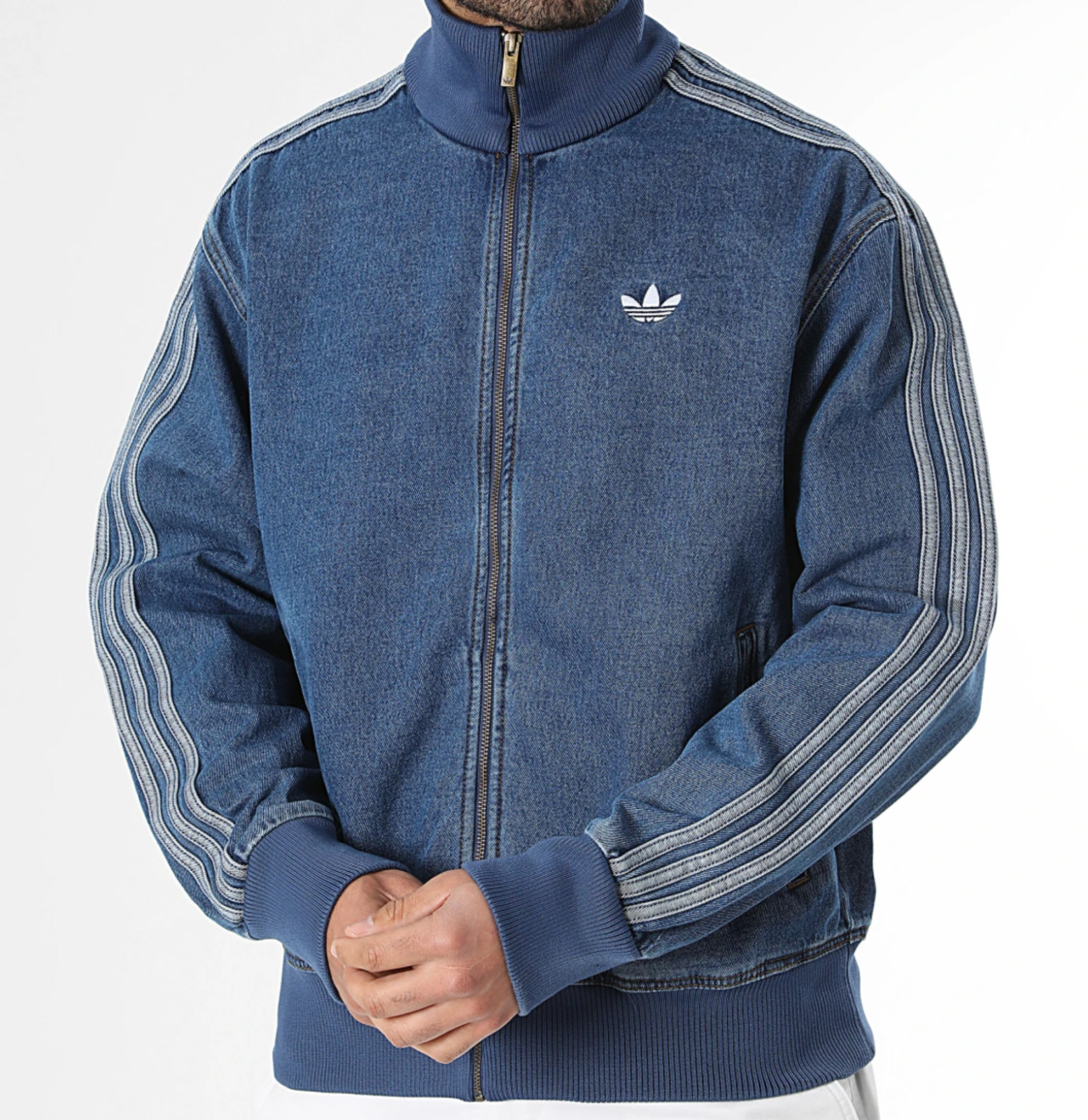 NEW MENS ADIDAS ORIGINALS DENIM FIREBIRD TRACK JACKET ~SIZE MEDIUM #KD1517