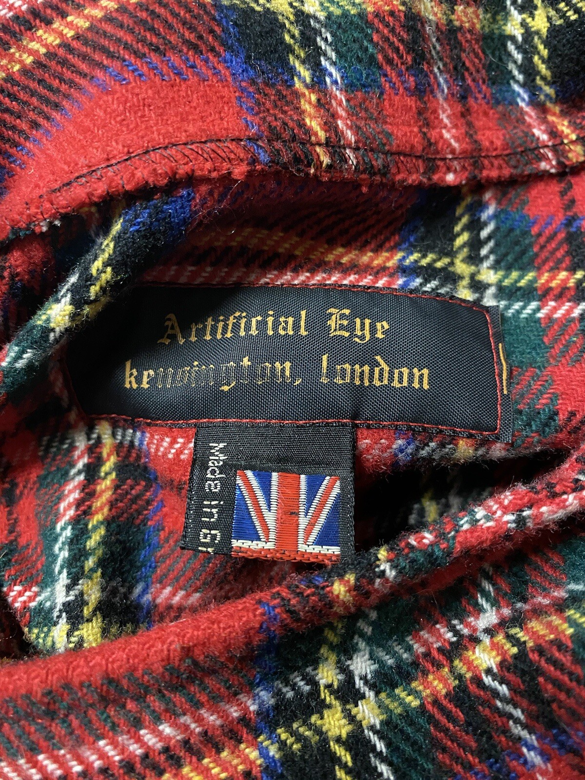 Vintage 80s Artificial Eye UK London Tartan Bondage Jacket Red Seditionaries M/L