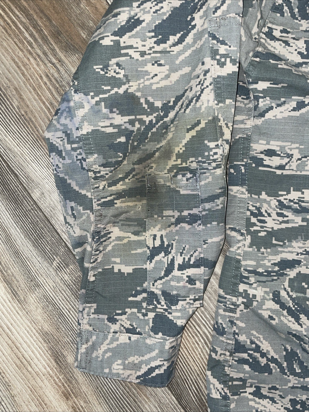 United States Air Force Digital Tiger Stripe Camo Utility Coat Jacket 34R EMBROI
