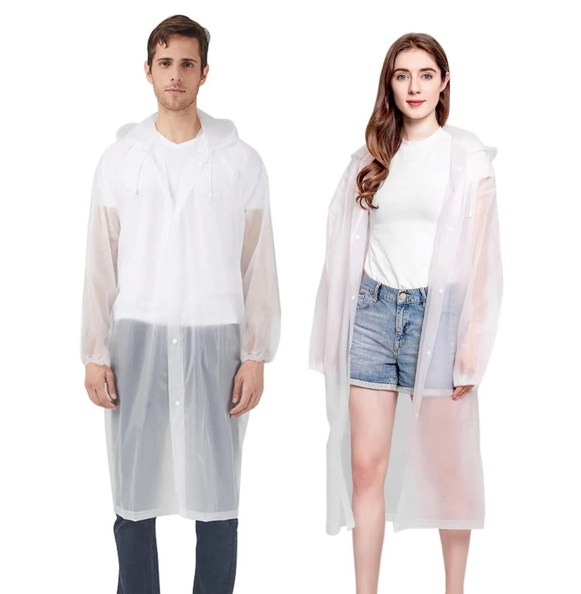 Unisex Adult Waterproof EVA Raincoat Hooded Jacket Poncho Rainwear Camping New