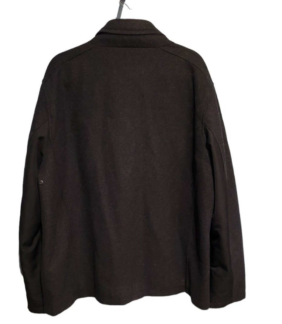 Tumi Jacket Men’s XXL Black/Dark Gray Wool Blend Lined Pockets T-Tech