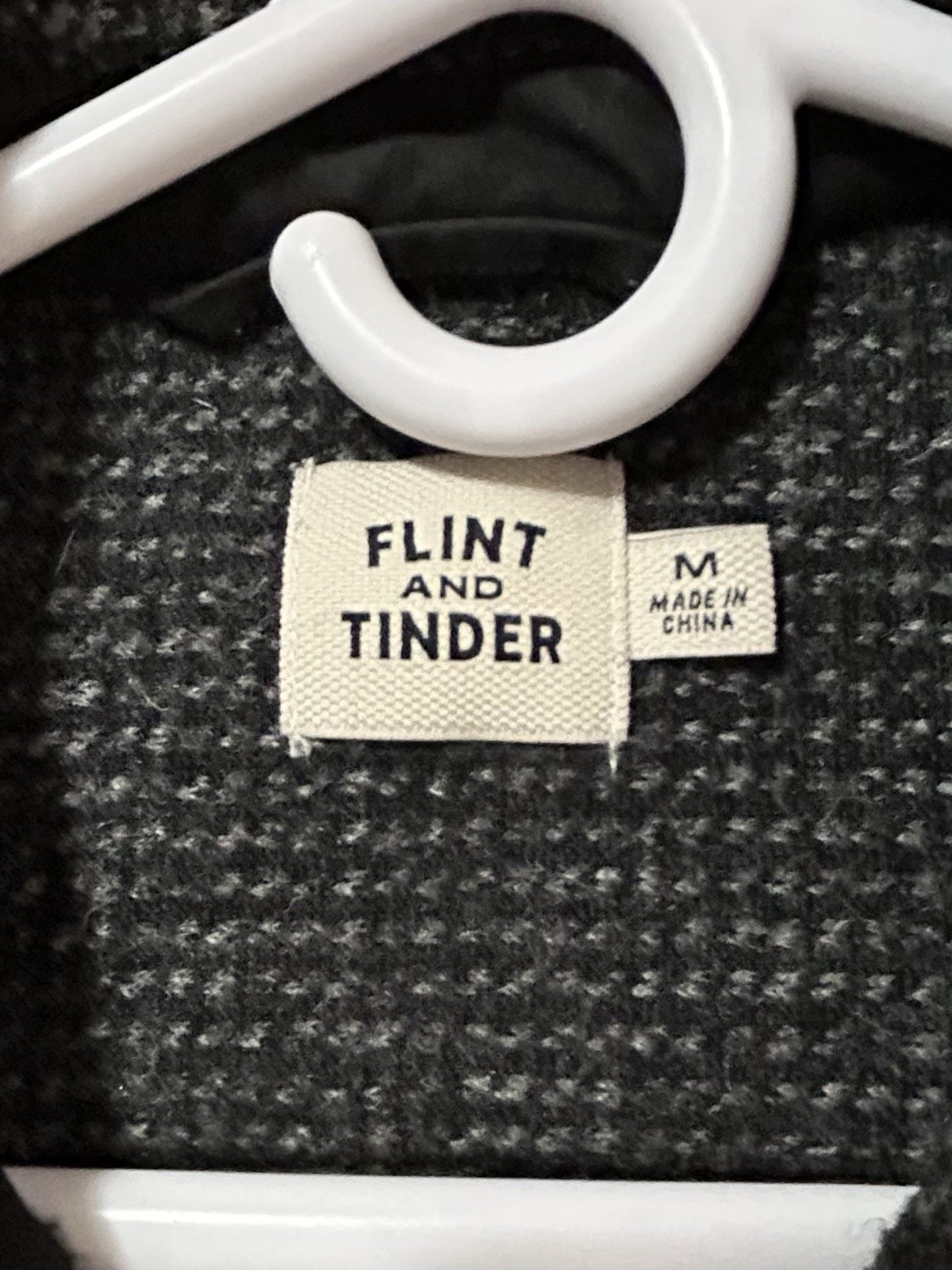 Flint and Tinder Wool Blend Over-Shirt Men’s Medium Black Gray Charcoal