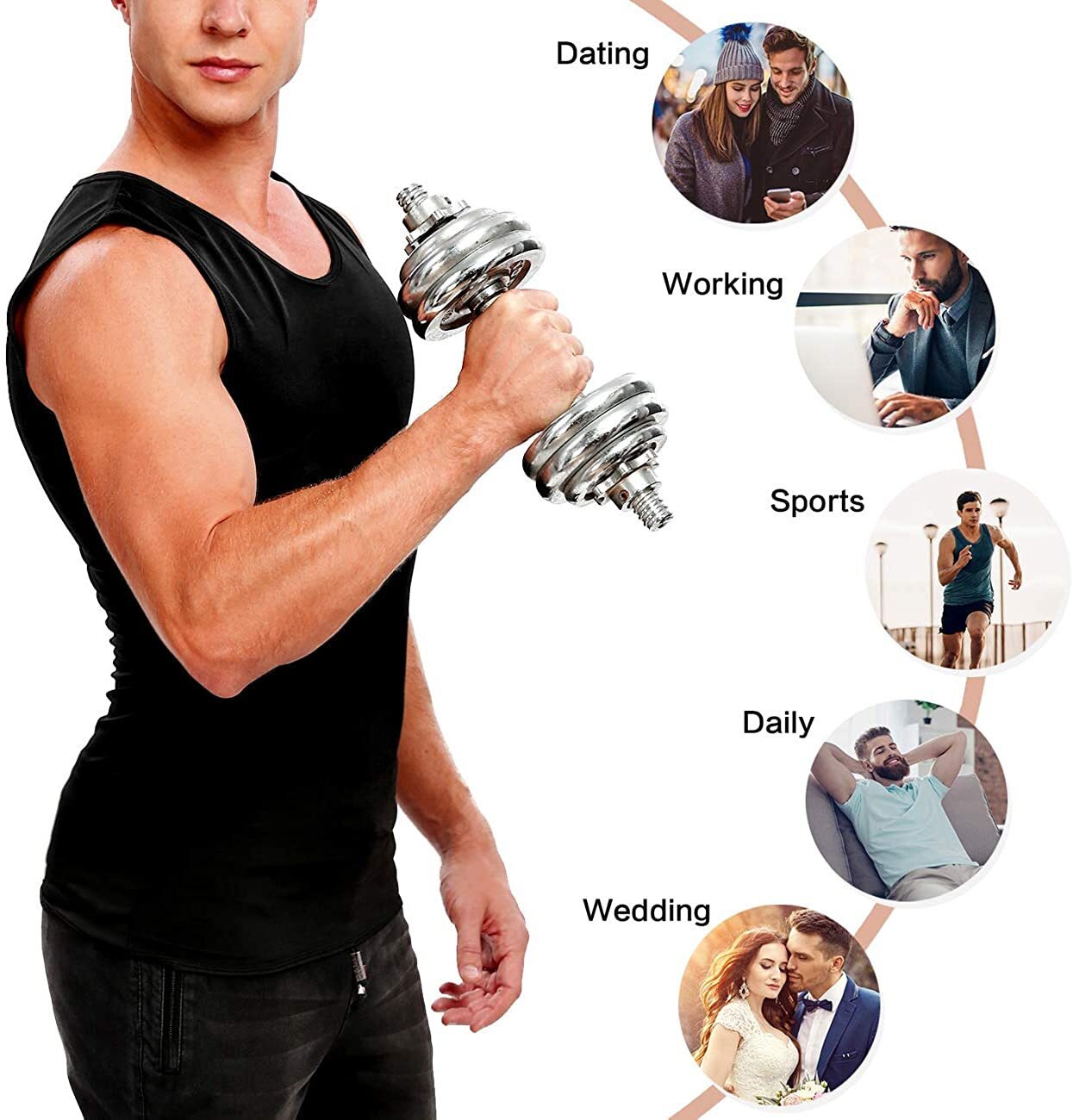 Mens Slimming Body Shaper Sauna Sport Vest Gynecomastia Compress Girdle Tank Top