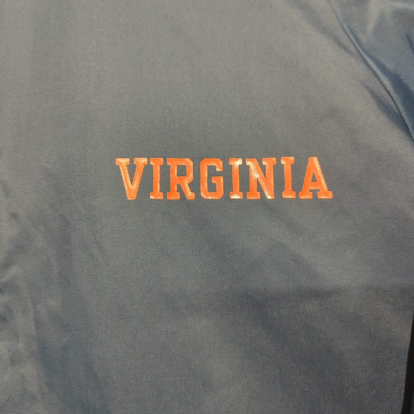 Vintage University Of Virginia UVA Coaches Jacket Navy Snap Button Drawstring S