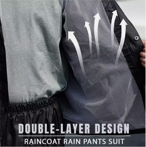 Mens Rain Suits Waterproof Heavy Duty Raincoat Safety Jacket Pants Rain Gear