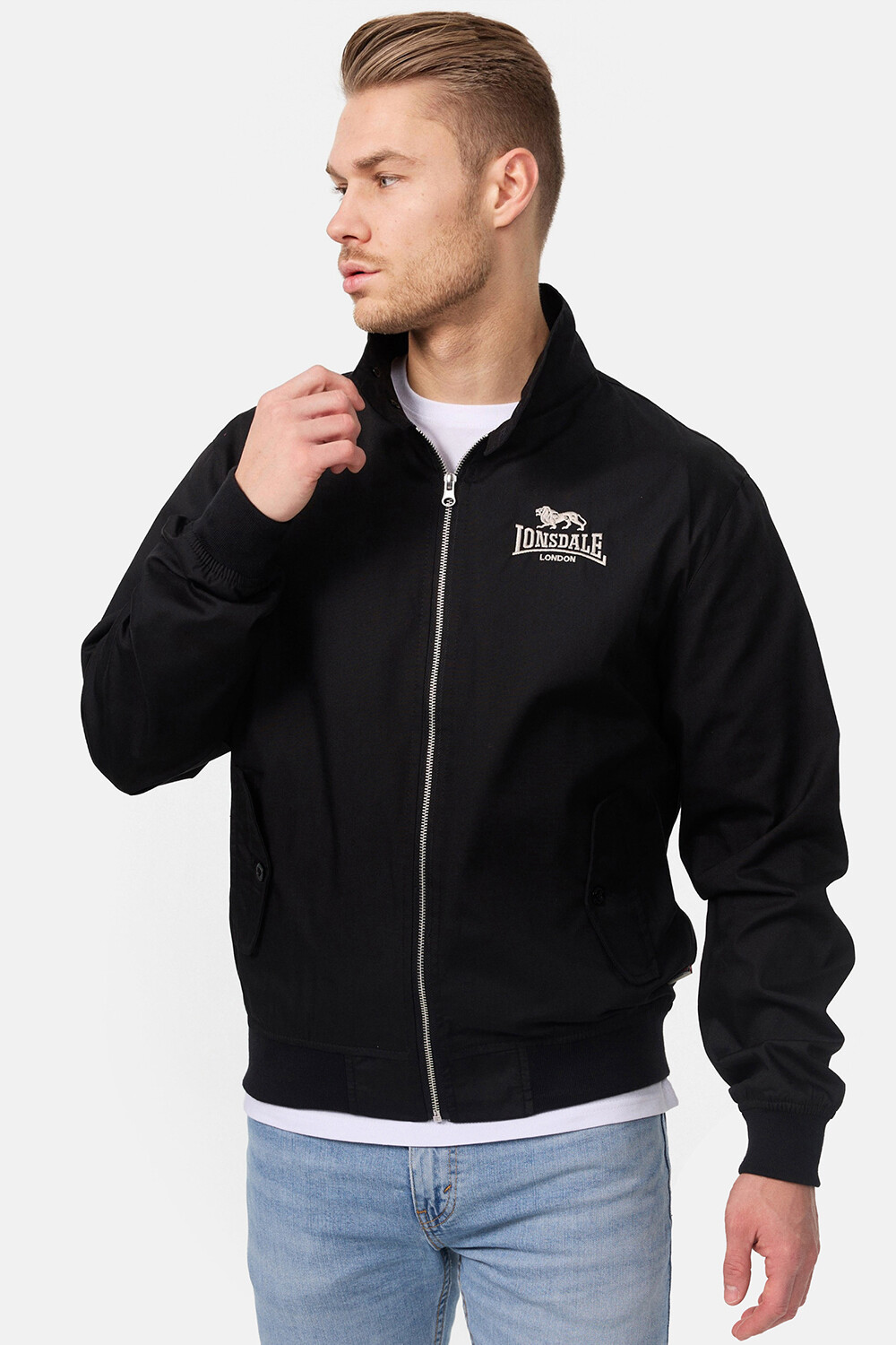 Lonsdale London Harrington Jacket Black NEW S M L XL 2XL 3XL Bomber Jacket 110538