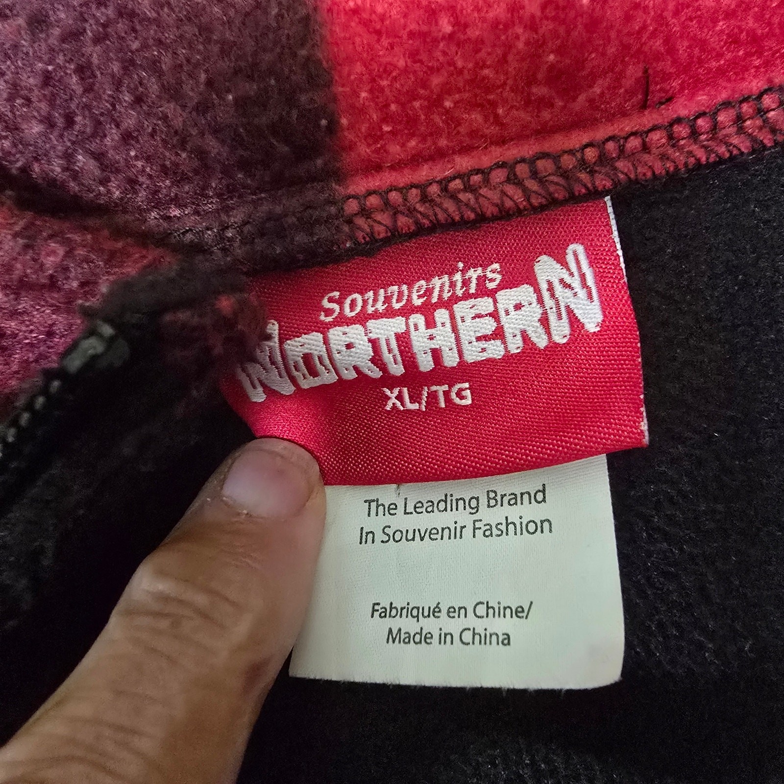 Northern Souvenirs Jacket Mens XL Flannel Shirt Buffalo Red Check Macinac Island