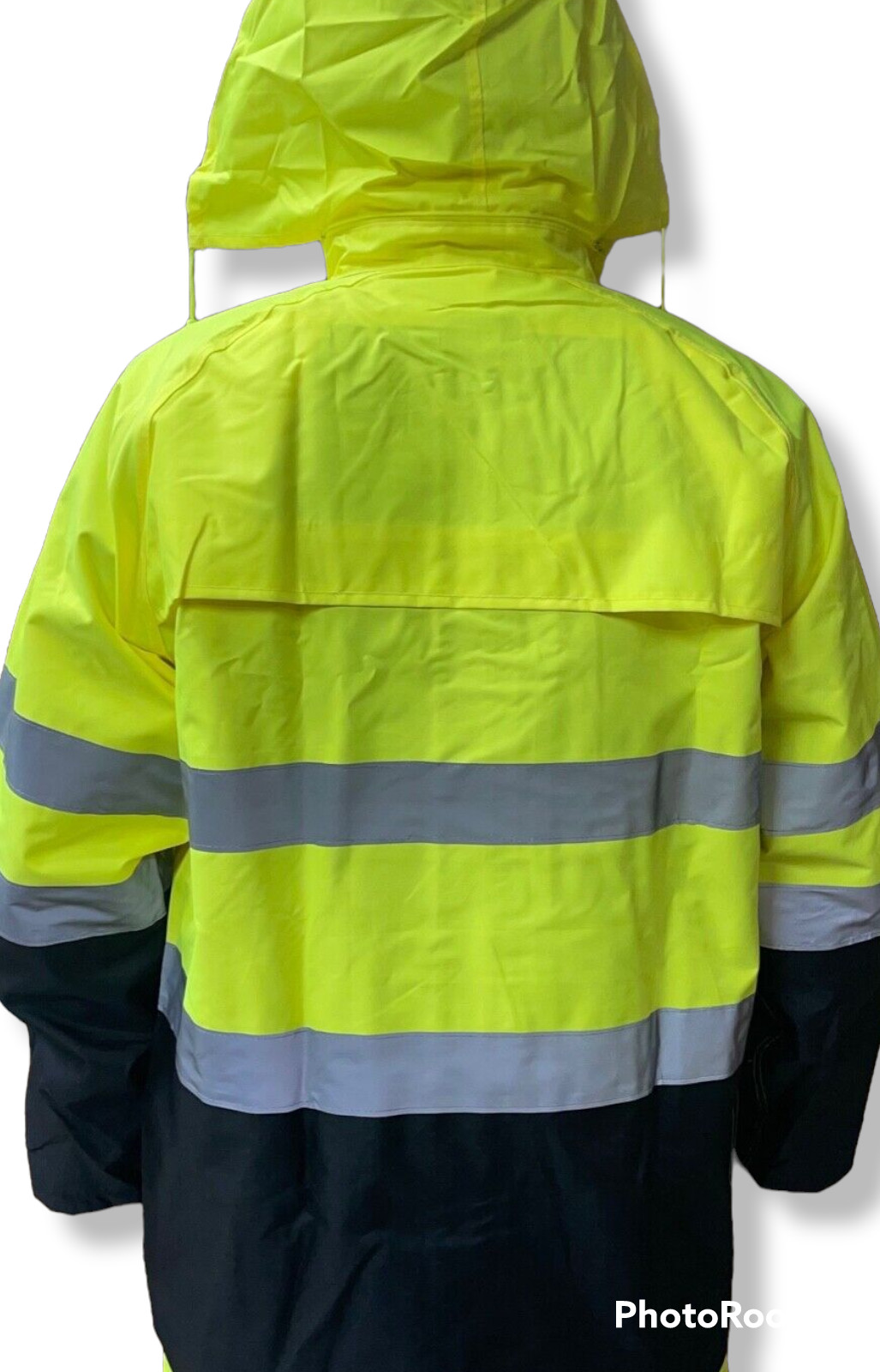 2 PC Yellow Safety RainSuit, Rain Jacket With Hoodie and Rain Pants
