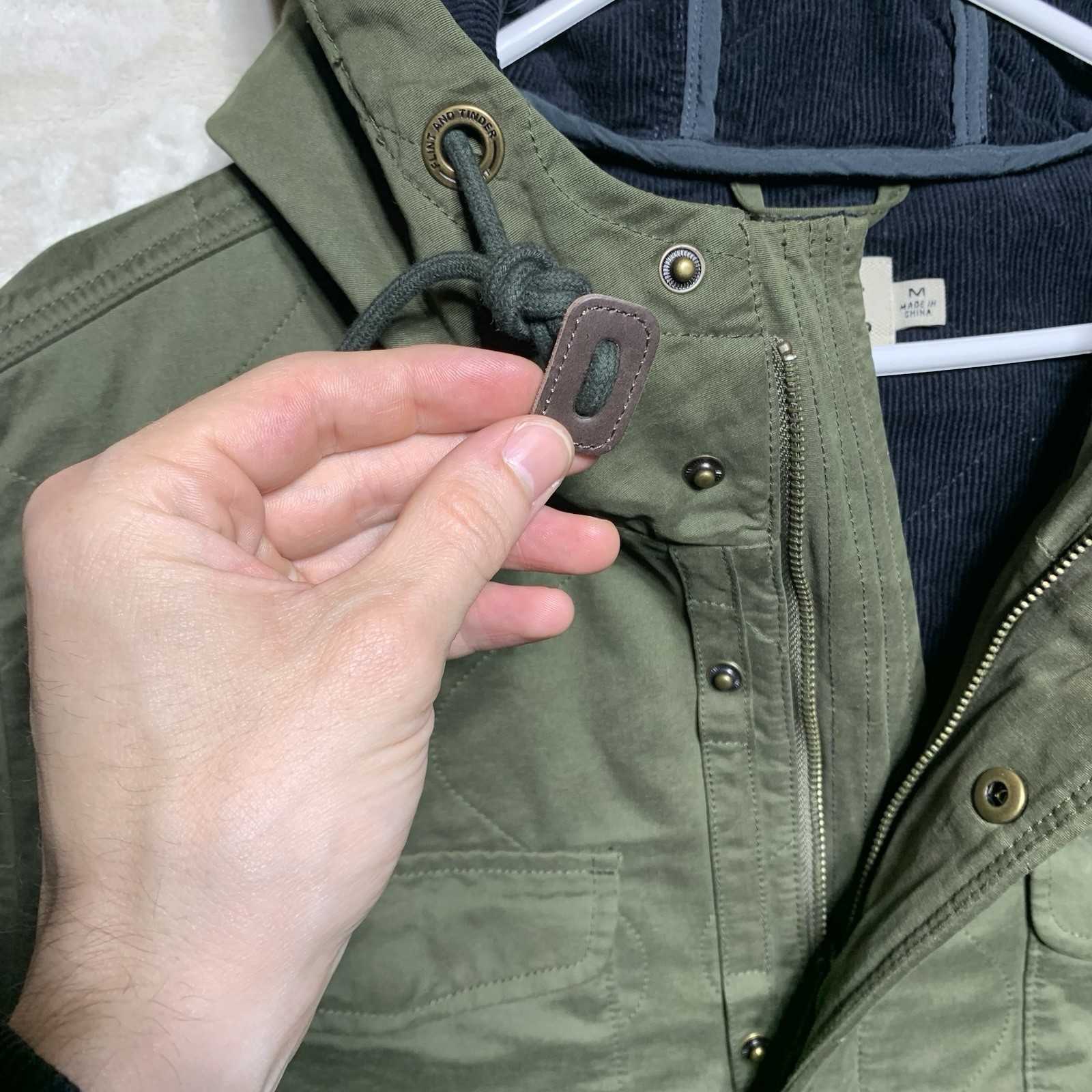 Flint And Tinder Caliber Parka Jacket Men’s M Olive Corduroy Military Huckberry