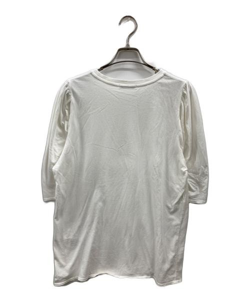 CELERI Women’s White Cotton Puff T-Shirt, Relaxed Fit, Short Sleeve