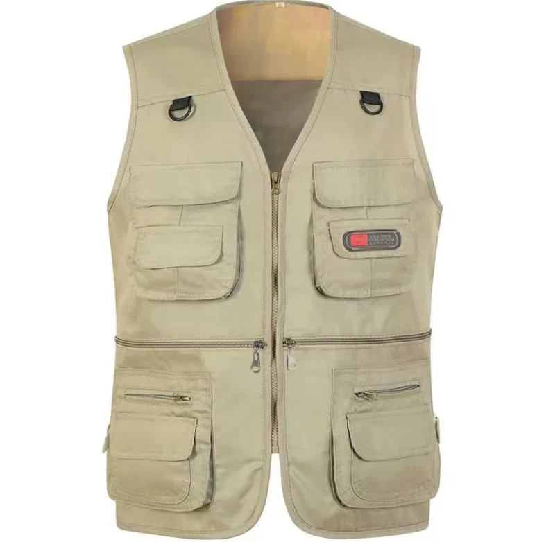 Mens Utility Vest With10 Pockets Travel Photo Fishing Camping Hiking Vest Tops