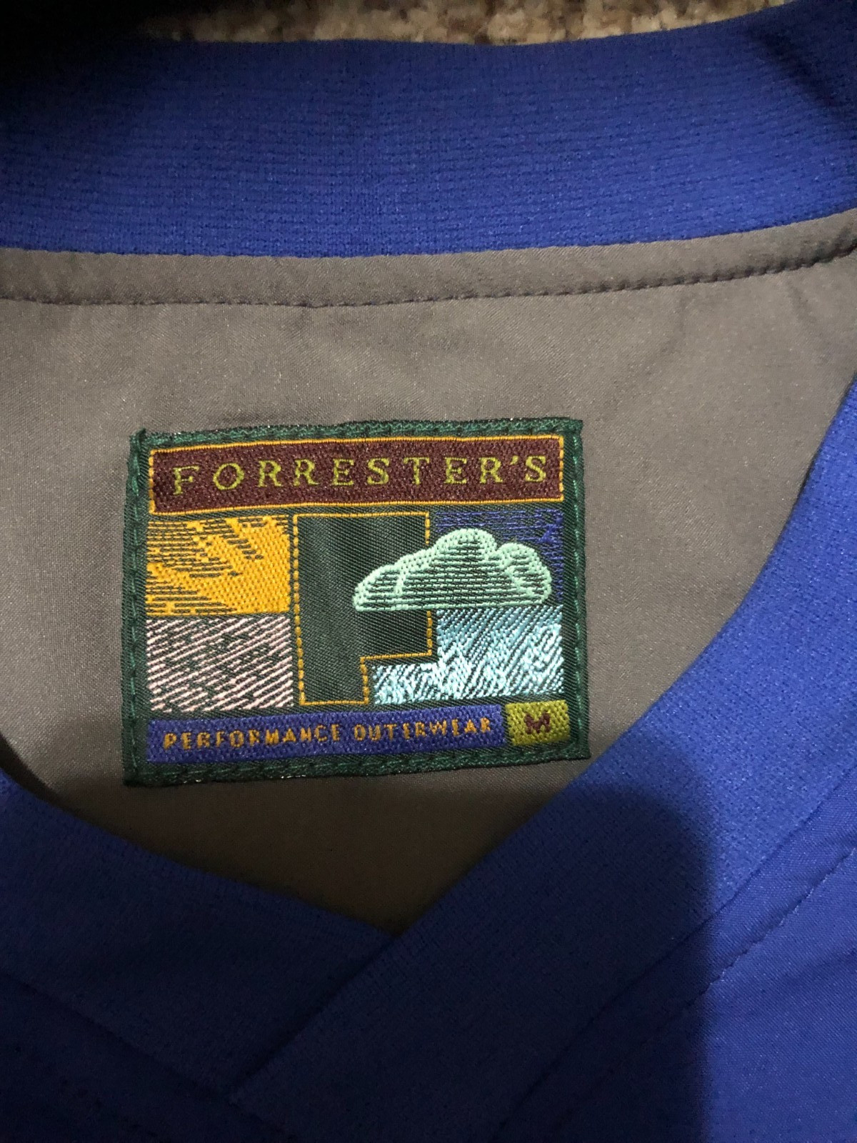 Forrester’s Mens Golf V-Neck Windshirt MEDIUM Royal Blue Teflon Microfiber NWT