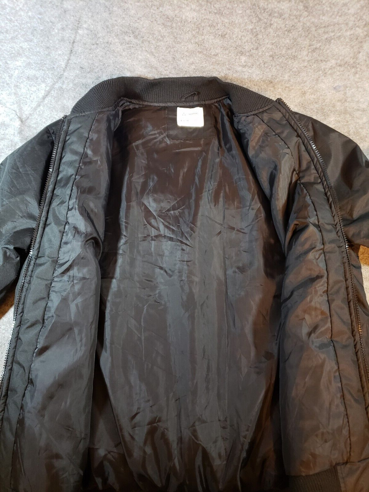 ZAK Brand Los Angeles Full Zip Bomber Jacket Men Size (M) Black Urban Polyester