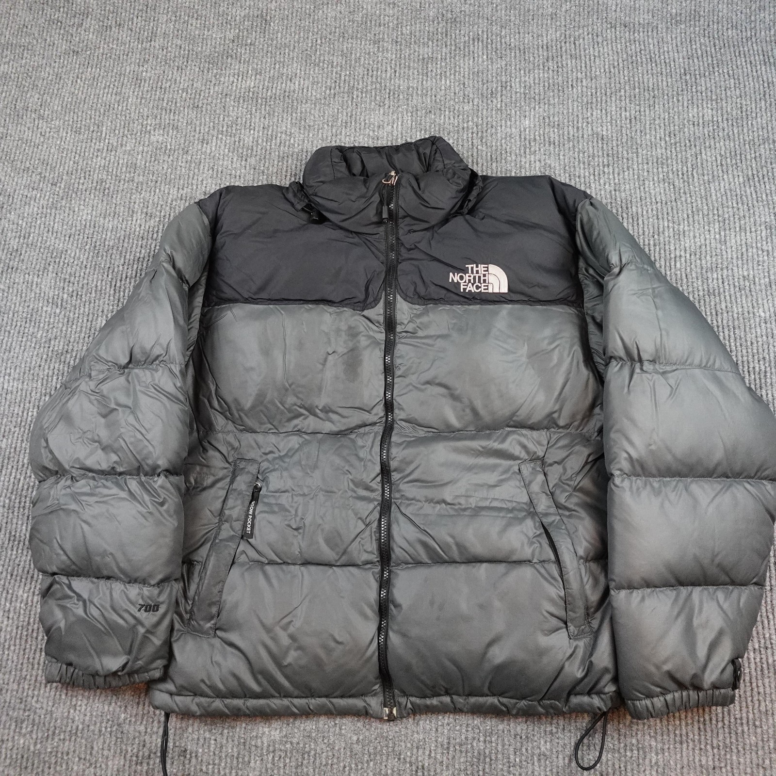 The North Face Nuptse Jacket Mens Large Gray 700 Down Puffer Full Zip Outdoor