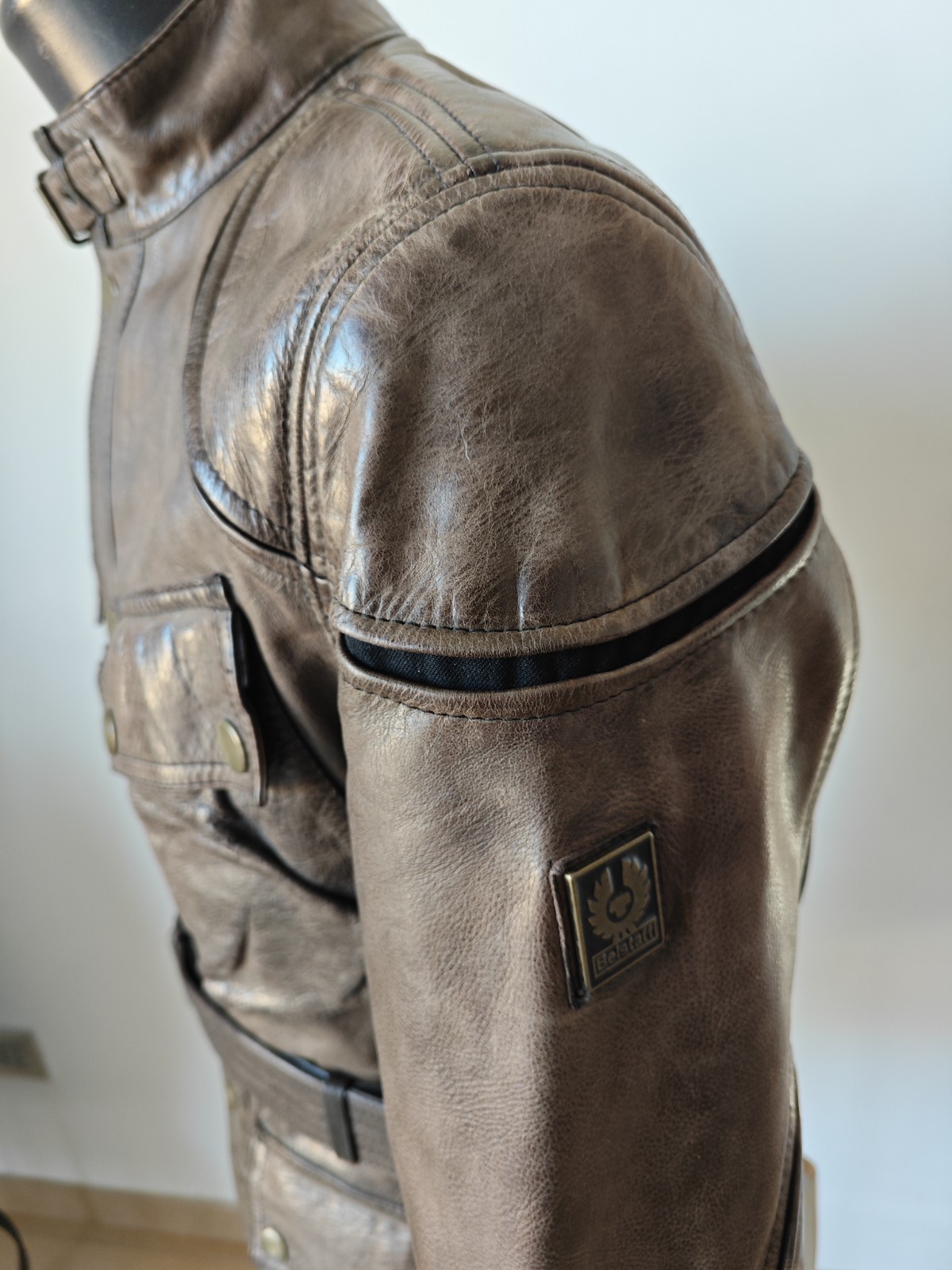 Belstaff Centaur Panther Leather Jacket, Gold Label, Antique BlackBrown, Size M