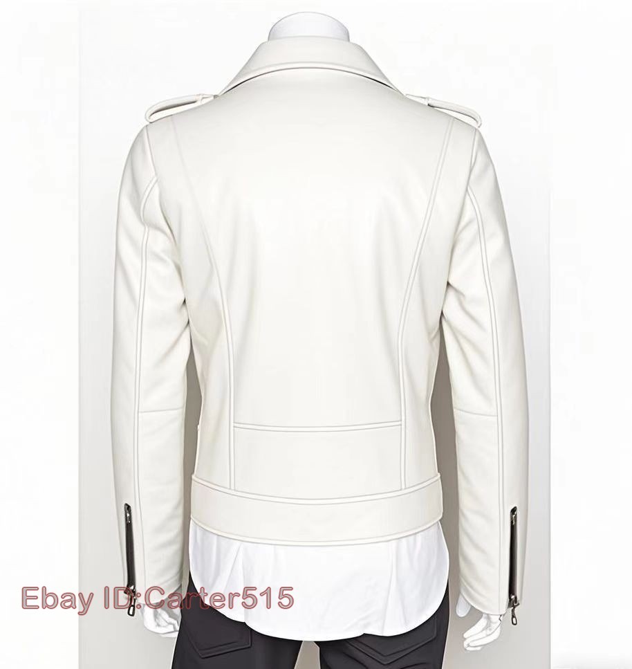 Men’s British Style Zipper Faux Leather Jacket Lapel Collar Buckle Coat Fashion